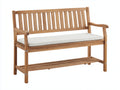 Banc de jardin - bois - textile - 150 x 52 x 89 cm - marron clair-blanc - style classique