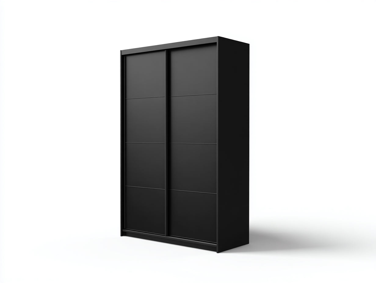Armoire - bois - 160x58x190 cm - noir - style moderne