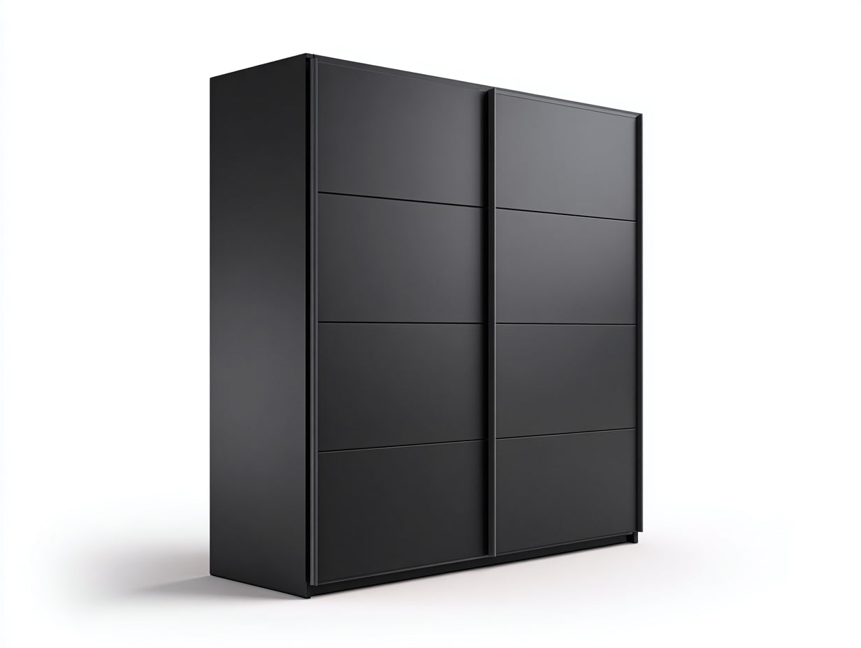 Armoire - bois - 180x60x200 cm - noir - style moderne