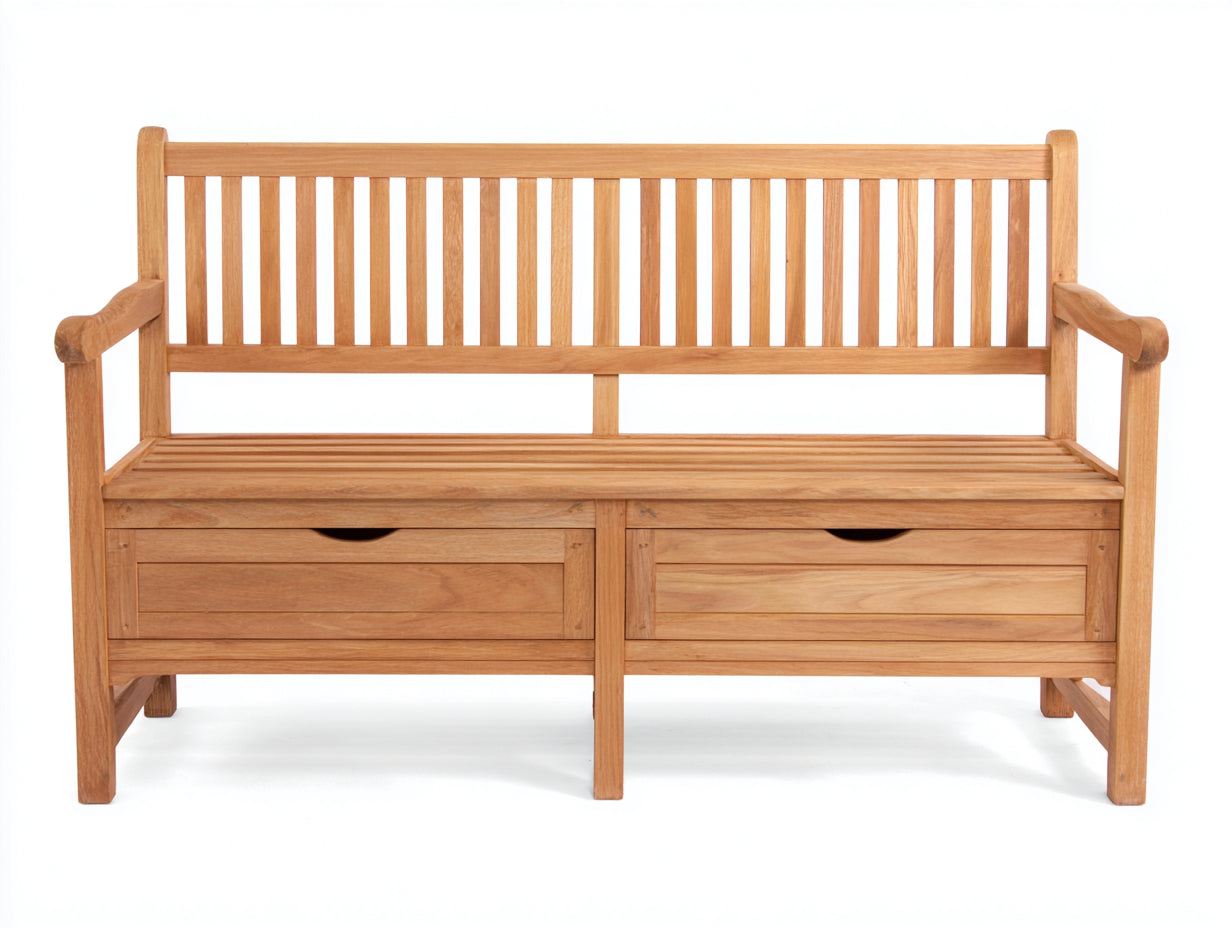 Banc de jardin - bois - 170 x 55 x 87 cm - bois clair - style classique