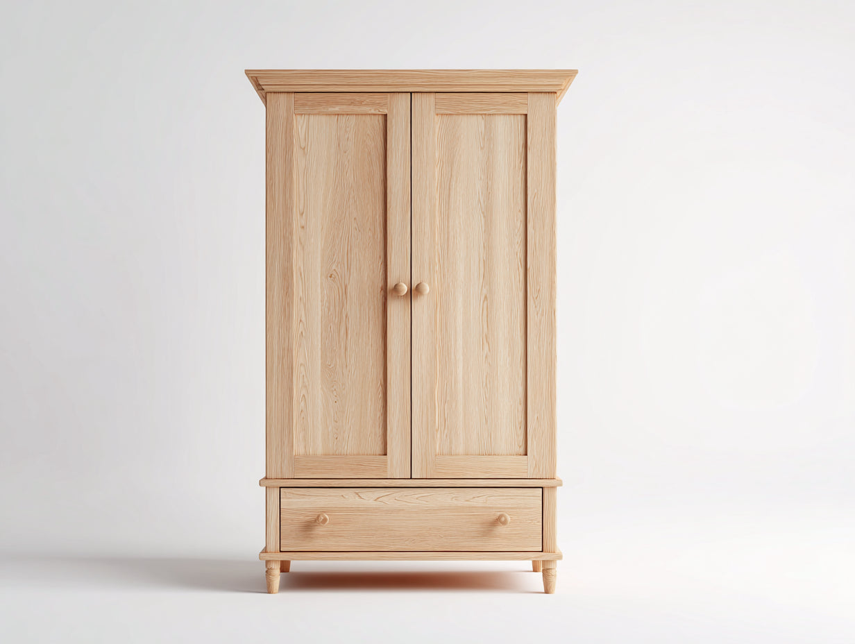 Armoire - bois massif - 116x48x148 cm - bois naturel - style classique