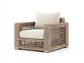 Fauteuil de jardin - rotin - tissu - bois - 119x99x74 cm - beige-marron - style naturel