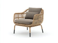 Fauteuil de jardin - rotin - tissu - métal - 112x84x79 cm - beige-gris - style naturel contemporain