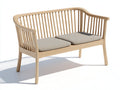 Banc de jardin - bois - textile - 163 x 60 x 82 cm - bois clair-gris - style moderne