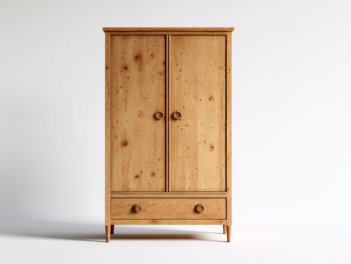 Armoire - bois massif - 106x46x136 cm - bois naturel - style rustique