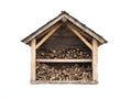 Abri à bûches - bois - 162x55x150 cm - bois naturel-gris - style rustique