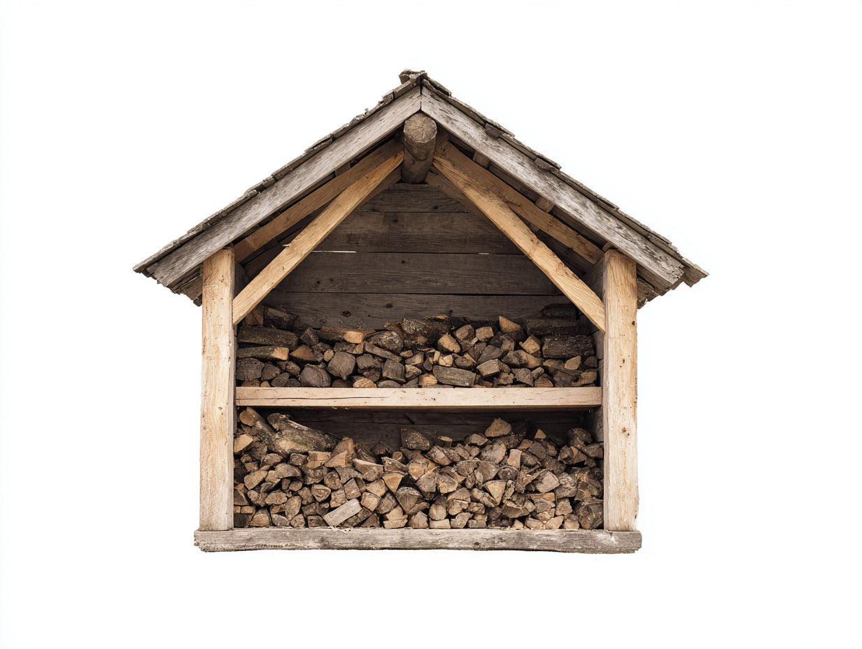 Abri à bûches - bois - 162x55x150 cm - bois naturel-gris - style rustique