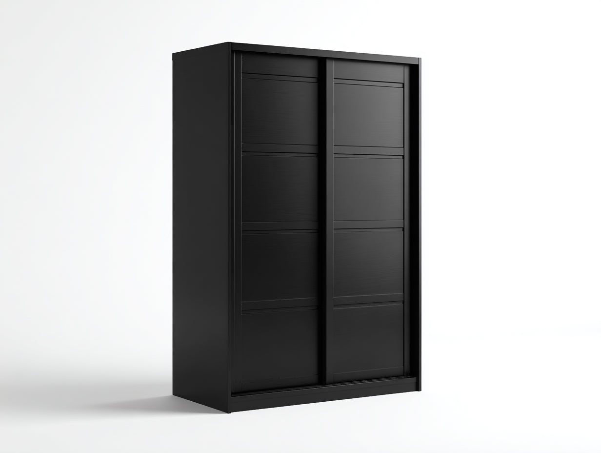 Armoire - bois - 168x59x195 cm - noir - style moderne