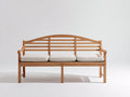 Banc de jardin - bois - textile - 165 x 56 x 84 cm - marron clair-blanc - style classique