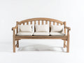 Banc de jardin - bois - textile - 166 x 55 x 85 cm - marron clair-beige - style classique