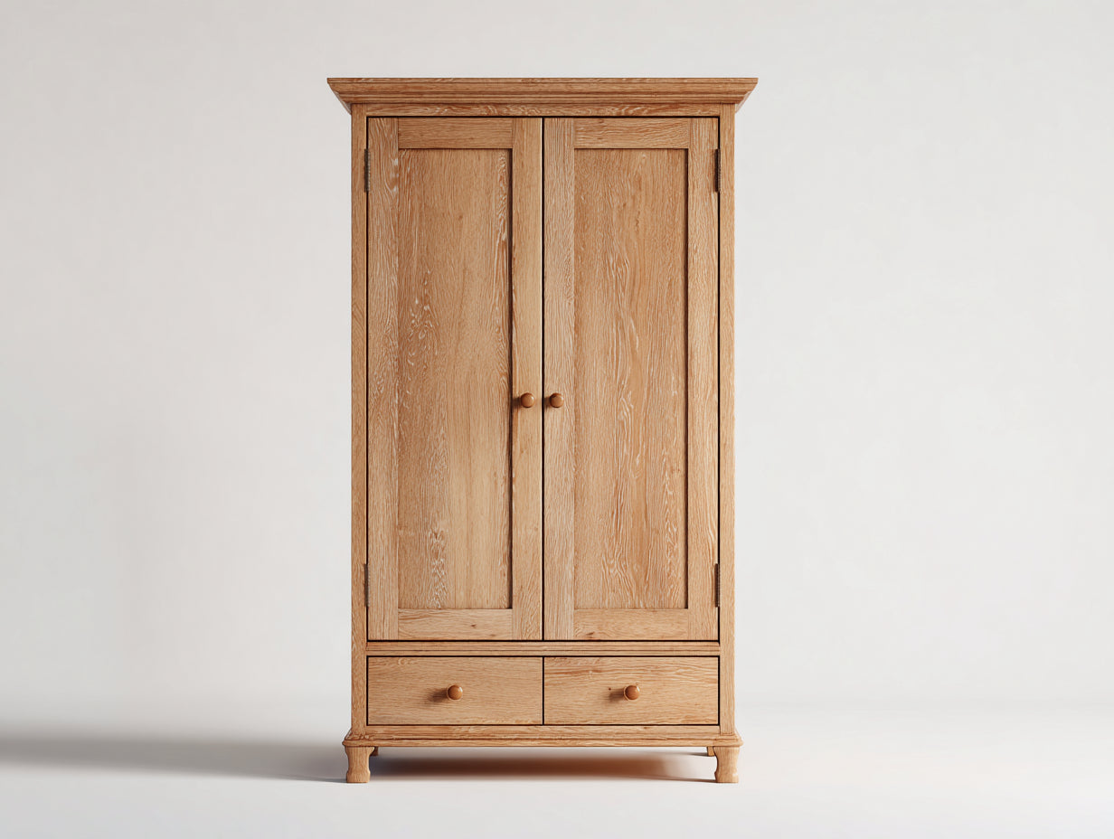 Armoire - bois massif - 121x50x150 cm - bois naturel - style classique