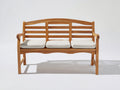 Banc de jardin - bois - textile - 164 x 57 x 86 cm - marron clair-blanc - style classique