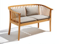 Banc de jardin - bois - textile - 162 x 58 x 84 cm - bois clair-gris - style moderne
