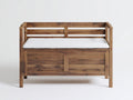 Banc de jardin - bois - textile - 138 x 56 x 90 cm - marron-blanc - style rustique