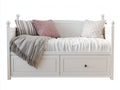 Canapé lit - bois - tissu - 220x97x91 cm - blanc-gris-rouge-noir - style classique