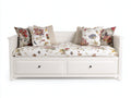 Canapé lit - bois - tissu - 202x88x78 cm - blanc-rouge-bleu-vert - style campagne chic